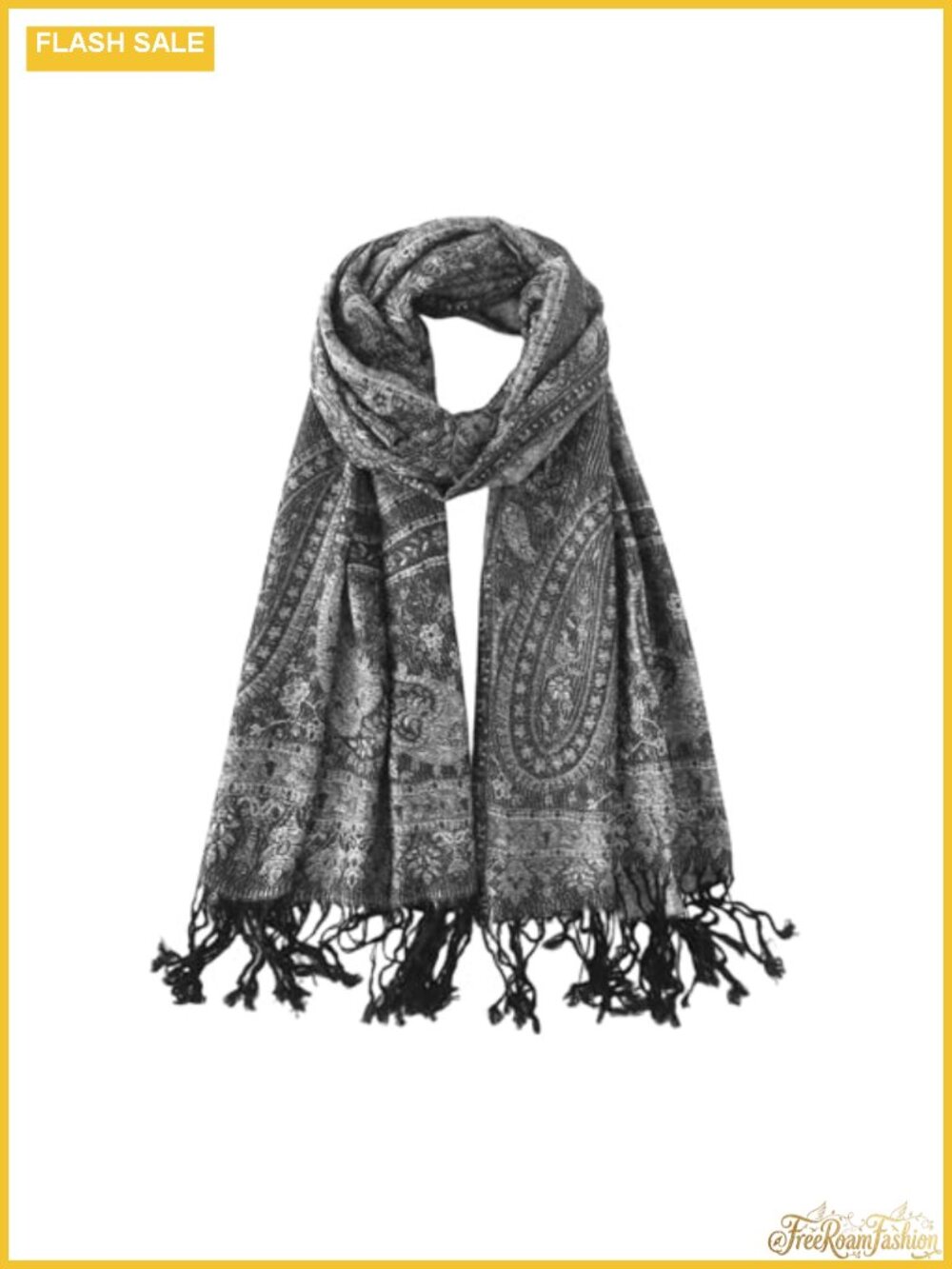Viscose Acrylic Pashmina Wrap Reversible Ethnic Jacquard Travel Shawl
